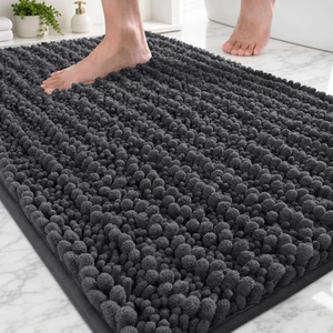 ILANGO Bathroom Rug Dark Grey 24x17,Extra Soft Absorbent Chenille Bath Rug ILANGO Bathroom Rug Dark Grey 24x17,Extra Soft Absorbent Chenille Bath Rug