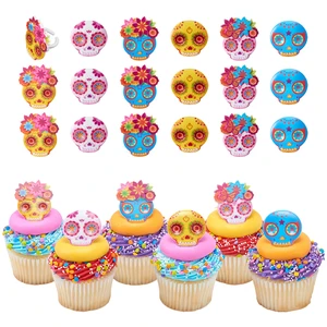 DecoPac Calavera Mask Cake Toppers, Día de los Muertos, 24 Count, 24-Pack DecoPac Calavera Mask Cake Toppers, Día de los Muertos, 24 Count, 24-Pack