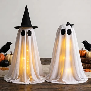 Lighted Ghost Halloween Decorations, Spooky Decor for Table Mantel Shelf Lighted Ghost Halloween Decorations, Spooky Decor for Table Mantel Shelf
