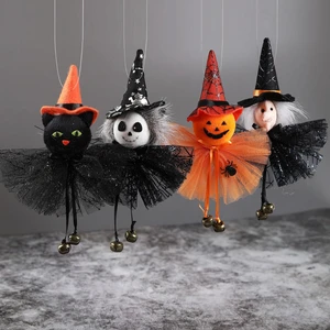 4ps Halloween Decoration Hanging Ornaments Party Bar Decor Pumpkin Ghost Witch Black Cat Charm Scary Witch Pendant 4ps Halloween Decoration Hanging Ornaments Party Bar Decor Pumpkin Ghost Witch Black Cat Charm Scary Witch Pendant