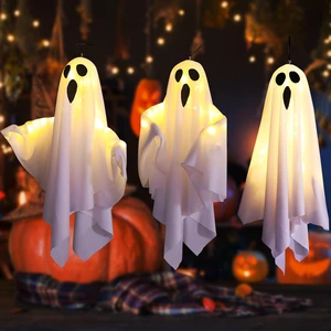 3Packs Halloween Light Up Hanging Ghost Halloween Ghost Decorations with LED Light Spooky Ghost Ornaments for Home Tree Garden Yard Party Décor and Holiday Decorations(White) 3Packs Halloween Light Up Hanging Ghost Halloween Ghost Decorations with LED Light Spooky Ghost Ornaments for Home Tree Garden Yard Party Décor and Holiday Decorations(White)