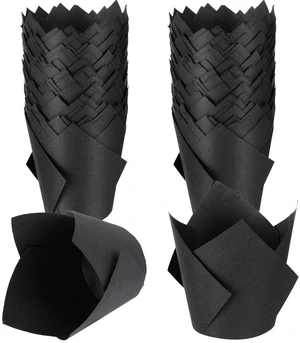 Jutom 200 Pack Black Tulip Cupcake Liners, Cupcake Wrappers for Baking Jutom 200 Pack Black Tulip Cupcake Liners, Cupcake Wrappers for Baking