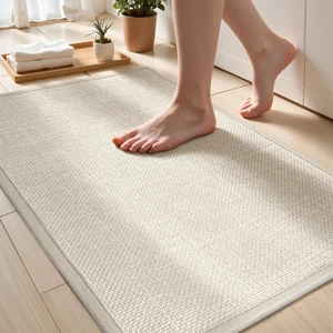 Ultra Thin Non Slip Bath Mat with Rubber-Backing Braided Absorbent Ultra Thin Non Slip Bath Mat with Rubber-Backing Braided Absorbent