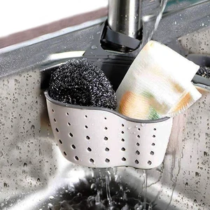EC ELEGANTCHARM Kitchen Sink Caddy Sponge Holder Silicone Plastic Soap Holder Hanging Ajustable Strap Faucet Caddy with Drain Holes for Drying EC ELEGANTCHARM Kitchen Sink Caddy Sponge Holder Silicone Plastic Soap Holder Hanging Ajustable Strap Faucet Caddy with Drain Holes for Drying