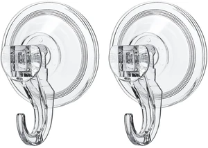 Suction Hooks 2 Packs, Clear Powerful Push and Lock Vacuum Suction Cup, Multi-Purpose Suction Shower Hooks for Front Door Window Glass Kitchen Towel Loofah Utensils, 2pcs Suction Hooks 2 Packs, Clear Powerful Push and Lock Vacuum Suction Cup, Multi-Purpose Suction Shower Hooks for Front Door Window Glass Kitchen Towel Loofah Utensils, 2pcs