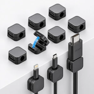 10 Pack Cord Organizer, Magnetic Cable Management, Cord Holder for Desk, Adhesive Cable Clips Wire Keeper for Nightstand, Home, Office, Desktop, Car, Wall (Black) 10 Pack Cord Organizer, Magnetic Cable Management, Cord Holder for Desk, Adhesive Cable Clips Wire Keeper for Nightstand, Home, Office, Desktop, Car, Wall (Black)