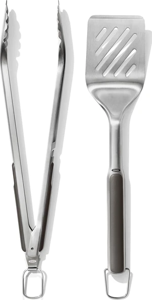 Outdoor Grilling Turner and Tongs Set | Grilling Spatula and Tongs, Beveled Head Slides Under Food, Non-Slip Grip, Hanging Ring, Ideal for Grilling & BBQ Outdoor Grilling Turner and Tongs Set | Grilling Spatula and Tongs, Beveled Head Slides Under Food, Non-Slip Grip, Hanging Ring, Ideal for Grilling & BBQ