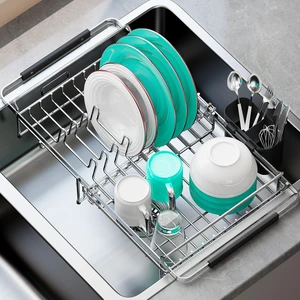 Expandable in-Sink or Over-Sink Dish Drying Rack, 14.5"-18",Silver Expandable in-Sink or Over-Sink Dish Drying Rack, 14.5"-18",Silver