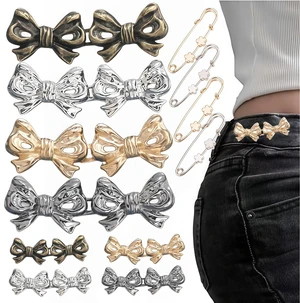 Bow Jeans Button 10 Sets Pant Waist Tightener, Adjustable Waist Buckle Sets No Sew and No Tools Detachable Decorative Waist Buckles, Jean Buttons Pins for Loose Jeans, Pants, Skirts (No Sew) (Bow) Bow Jeans Button 10 Sets Pant Waist Tightener, Adjustable Waist Buckle Sets No Sew and No Tools Detachable Decorative Waist Buckles, Jean Buttons Pins for Loose Jeans, Pants, Skirts (No Sew) (Bow)