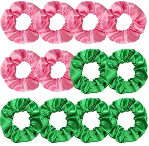 Scrunchies for Women Girls 12 PCS Pink&Green Hair Scrunchies Silk Satin Hair Ties for Thick Hair Bulk Hair Ties Hair Accessories Scrunchies for Women Girls 12 PCS Pink&Green Hair Scrunchies Silk Satin Hair Ties for Thick Hair Bulk Hair Ties Hair Accessories