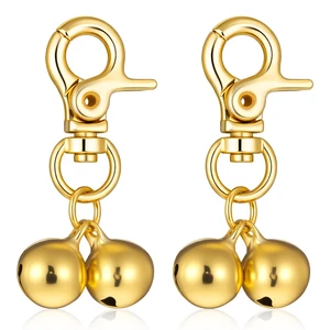 2 Pcs Cat Bell for Pet Collar, Mini Dog Collar Bells, Pet Pendant Accessories with Heavy Duty Snap Clips, Training Collars Charms for Dogs and Cats, Pets Gift, DIY Jewelry (Gold) 2 Pcs Cat Bell for Pet Collar, Mini Dog Collar Bells, Pet Pendant Accessories with Heavy Duty Snap Clips, Training Collars Charms for Dogs and Cats, Pets Gift, DIY Jewelry (Gold)
