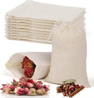 10 Pcs Muslin Drawstring Bags - Natural Unbleached Cotton Cheesecloth Bags for Tea, Coffee, Spices, Broths & More (4 x 3 Inches) 10 Pcs Muslin Drawstring Bags - Natural Unbleached Cotton Cheesecloth Bags for Tea, Coffee, Spices, Broths & More (4 x 3 Inches)