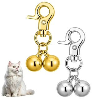 2 Pcs Dog Bell for Collar, Durable Bell for Dog Collar Metal Snap Clip Bells 2 Pcs Dog Bell for Collar, Durable Bell for Dog Collar Metal Snap Clip Bells