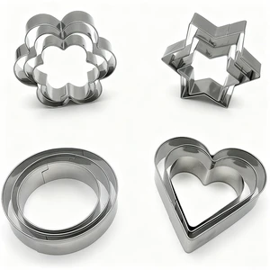 12Pcs Mini Metal Cookie Cutters Variety Pack - Stainless Steel Baking Gift for Kids, 4 Shapes (Heart/Star/Flower/Round) for Holiday Baking 12Pcs Mini Metal Cookie Cutters Variety Pack - Stainless Steel Baking Gift for Kids, 4 Shapes (Heart/Star/Flower/Round) for Holiday Baking