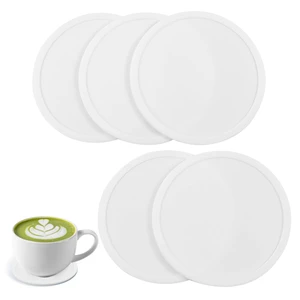5-Pack White Silicone Coasters, Non-Slip Drink Coasters for Dining Table 5-Pack White Silicone Coasters, Non-Slip Drink Coasters for Dining Table