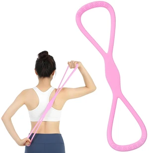 Figure 8 Resistance Bands with Handles 15 Lb Silicone Stretch Bands for Yoga Pilates Arms & Back Stretch Women Men Working Out Home Gym Yoga Core Training & Flexibility StretchingPink Figure 8 Resistance Bands with Handles 15 Lb Silicone Stretch Bands for Yoga Pilates Arms & Back Stretch Women Men Working Out Home Gym Yoga Core Training & Flexibility StretchingPink