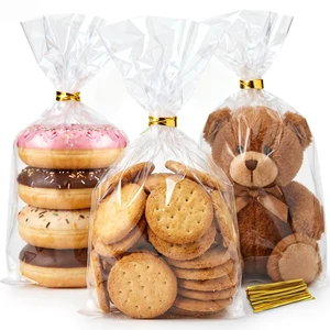 Cellophane Treat Bags 100 Pack with Twist Ties, 6×10 Inch Clear Cello Bags, Food-Grade Plastic Gift Bags for Cookies, Candy, Party Favors. Cellophane Treat Bags 100 Pack with Twist Ties, 6×10 Inch Clear Cello Bags, Food-Grade Plastic Gift Bags for Cookies, Candy, Party Favors.