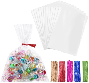 150PCS Cellophane Treat Bags, 5x7 Inch Clear Goodie Bags with Ties Plastic Small Gift Bag for Mother's Day Birthday Party Favors Candies Cookies Bakery 150PCS Cellophane Treat Bags, 5x7 Inch Clear Goodie Bags with Ties Plastic Small Gift Bag for Mother's Day Birthday Party Favors Candies Cookies Bakery