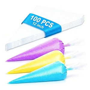 12" Disposable Piping Bags 100Pcs, Thickened Non-Slip Anti-Burst Pastry 12" Disposable Piping Bags 100Pcs, Thickened Non-Slip Anti-Burst Pastry