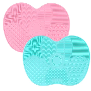 2 Pcs Silicone Makeup brush cleaner pad, Cosmetic Cleaning Pads green/pink 2 Pcs Silicone Makeup brush cleaner pad, Cosmetic Cleaning Pads green/pink