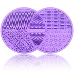 Makeup Brush Cleaning Mat, Silicone Makeup Brush Scrubber, Makeup Brush Cleaner Pad, Cosmetic Brush Cleaner, Brush Cleaning Pad, Suitable for Makeup Brush, Makeup Sponge, Powder Puff (Purple) Makeup Brush Cleaning Mat, Silicone Makeup Brush Scrubber, Makeup Brush Cleaner Pad, Cosmetic Brush Cleaner, Brush Cleaning Pad, Suitable for Makeup Brush, Makeup Sponge, Powder Puff (Purple)