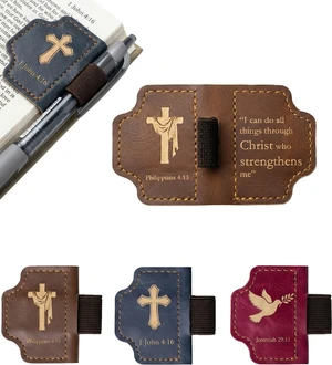 3-Pack Magnetic Leather Bookmarks for Bible, Thin Page Markers with Small Pen Loop, Laser Engraved Religious Christian Gifts for Women & Men, Vintage Leather, Page-Safe Magnets (Bible Verses) 3-Pack Magnetic Leather Bookmarks for Bible, Thin Page Markers with Small Pen Loop, Laser Engraved Religious Christian Gifts for Women & Men, Vintage Leather, Page-Safe Magnets (Bible Verses)