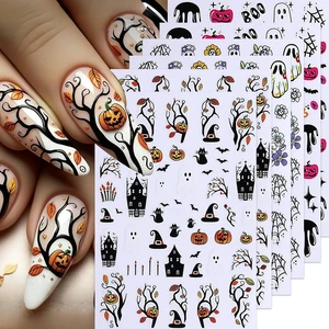 6Sheets Halloween Nail Stickers for Nail Art, Ghost Nail Decals Cute Ghost Cats Spider Web Bat Pumpkin 3D Self-Adhesive Sticker Nail Design Nail Decorations Halloween DIY Manicure Supplies for Women 6Sheets Halloween Nail Stickers for Nail Art, Ghost Nail Decals Cute Ghost Cats Spider Web Bat Pumpkin 3D Self-Adhesive Sticker Nail Design Nail Decorations Halloween DIY Manicure Supplies for Women