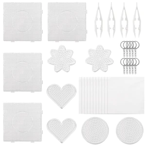 10Pcs 5mm Fuse Beads PegboardsMultiple Shapes Melty Beads Peg Boards with 4Pcs Tweezers for Ironing Pixel Art Kit and Crafts 10Pcs 5mm Fuse Beads PegboardsMultiple Shapes Melty Beads Peg Boards with 4Pcs Tweezers for Ironing Pixel Art Kit and Crafts