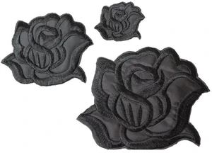 U-Sky Sew or Iron on Embroidered Patches | Classic Black Rose Design | Family Clothing DIY Project | Fashion Jackets Jeans Hoodie Vest Bags Hats | 3 Sizes (4.2"x3.3"+3.1"x2.4"+1.6" U-Sky Sew or Iron on Embroidered Patches | Classic Black Rose Design | Family Clothing DIY Project | Fashion Jackets Jeans Hoodie Vest Bags Hats | 3 Sizes (4.2"x3.3"+3.1"x2.4"+1.6"