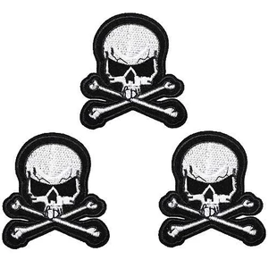 U-Sky Sew or Iron on Embroidered Patches | Pirate Punk Skull & Crossbones White Black | 3D Embroidery Washable | Biker Rocker Gamer Decals | Jeans Jackets Caps Bags Hoodie Vest | 2.9"x2.7" U-Sky Sew or Iron on Embroidered Patches | Pirate Punk Skull & Crossbones White Black | 3D Embroidery Washable | Biker Rocker Gamer Decals | Jeans Jackets Caps Bags Hoodie Vest | 2.9"x2.7"