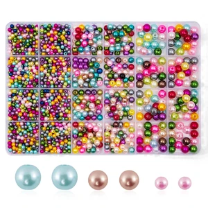 1400pcs Pearl Beads for Jewelry Making, 3 Size Multicolor Loose Beads Pearls for Bracelets Making Kit Small Pearl Filler Beads with Hole for DIY Craft Necklace Earrings 1400pcs Pearl Beads for Jewelry Making, 3 Size Multicolor Loose Beads Pearls for Bracelets Making Kit Small Pearl Filler Beads with Hole for DIY Craft Necklace Earrings