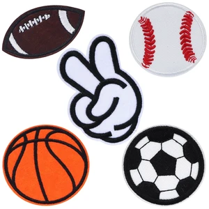 5Pcs Sports Ball Logo Embroidery Patches for Clothing DIY 5Pcs Sports Ball Logo Embroidery Patches for Clothing DIY