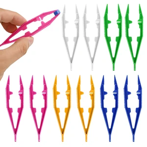QVYQVY 10PCS Plastic Fine Point Bead Tweezers,5 Colors 2pcs per Color QVYQVY 10PCS Plastic Fine Point Bead Tweezers,5 Colors 2pcs per Color