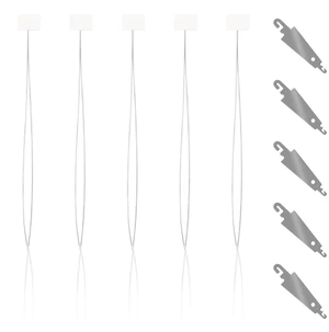 Jofefe 5Pcs Long Needle Threaders for Punch Needles Embroidery Floss Cross Stitch DIY Sewing Craft Works (Bonus with 5pcs Small Needle threaders) Jofefe 5Pcs Long Needle Threaders for Punch Needles Embroidery Floss Cross Stitch DIY Sewing Craft Works (Bonus with 5pcs Small Needle threaders)