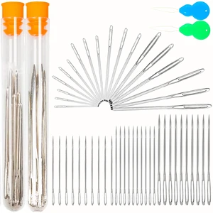 36pcs Large-Eye Blunt Needles and Sewing Needles Set, Yarn Tapestry Needle with Needle Threaders for Sewing Crochet Knitting Embroidery 36pcs Large-Eye Blunt Needles and Sewing Needles Set, Yarn Tapestry Needle with Needle Threaders for Sewing Crochet Knitting Embroidery
