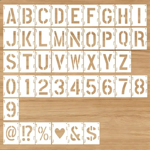 42 Pcs 2 in Letter Stencils for Painting, Interlocking Alphabet Kit 42 Pcs 2 in Letter Stencils for Painting, Interlocking Alphabet Kit