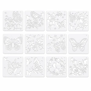 12 Pack Butterfly Stencils for Painting on Wood Walls, Large Reusable Stencil for Art Crafts, Spray Paint Template for Wallpaper Floor Canvas, Acrylic Painting on Floors Fabric 12 Pack Butterfly Stencils for Painting on Wood Walls, Large Reusable Stencil for Art Crafts, Spray Paint Template for Wallpaper Floor Canvas, Acrylic Painting on Floors Fabric