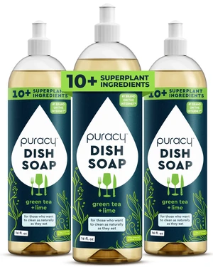 Dish Soap, Green Tea & Lime, Care for Your Dishes and Your Hands, 99.96% Plant-Based, Natural Liquid Dishwashing Detergent, Skin Friendly Sulfate-Free Kitchen Soap, 16 Ounce (3-Pack) Dish Soap, Green Tea & Lime, Care for Your Dishes and Your Hands, 99.96% Plant-Based, Natural Liquid Dishwashing Detergent, Skin Friendly Sulfate-Free Kitchen Soap, 16 Ounce (3-Pack)