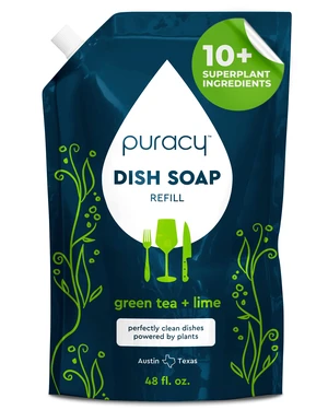 Natural Dish Soap Refill - Skin-Softening Plant-Based Liquid Dishwashing Detergent Soap, Clean-Rinsing Water-Sheeting Formula (Green Tea & Lime, 48 fl oz) Natural Dish Soap Refill - Skin-Softening Plant-Based Liquid Dishwashing Detergent Soap, Clean-Rinsing Water-Sheeting Formula (Green Tea & Lime, 48 fl oz)