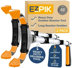 Pro 40" Extended Grabber Reacher Tool for Elderly, Trash Hand Grabber Pickup Sticks for Seniors, Extension Gripper Claw Pickup Tool, Hand Extension Magnetic Folding Tongs 2-Pack (Silver) Pro 40" Extended Grabber Reacher Tool for Elderly, Trash Hand Grabber Pickup Sticks for Seniors, Extension Gripper Claw Pickup Tool, Hand Extension Magnetic Folding Tongs 2-Pack (Silver)