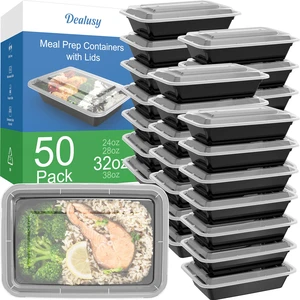50 Pack (100-Piece) 32 oz Meal Prep Containers Reusable with Lids Sturdy Leakproof & Food Safe, Microwave, Freezer, Dishwasher Safe Prep Containers, To Go Take Out Plastic Food Storage 50 Pack (100-Piece) 32 oz Meal Prep Containers Reusable with Lids Sturdy Leakproof & Food Safe, Microwave, Freezer, Dishwasher Safe Prep Containers, To Go Take Out Plastic Food Storage