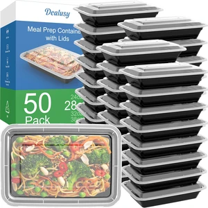 50 Pack (100-Piece) 28 oz Meal Prep Containers Reusable with Lids Sturdy Leakproof & Food Safe, Microwave, Freezer, Dishwasher Safe Prep Containers, To Go Take Out Plastic Food Storage 50 Pack (100-Piece) 28 oz Meal Prep Containers Reusable with Lids Sturdy Leakproof & Food Safe, Microwave, Freezer, Dishwasher Safe Prep Containers, To Go Take Out Plastic Food Storage