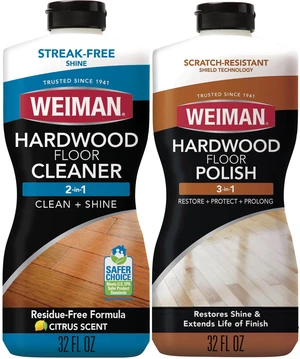 Hardwood Floor Cleaner and Polish Restorer Combo - 2 Pack - High-Traffic Hardwood Floor, Natural Shine, Removes Scratches, Leaves Protective Layer Hardwood Floor Cleaner and Polish Restorer Combo - 2 Pack - High-Traffic Hardwood Floor, Natural Shine, Removes Scratches, Leaves Protective Layer