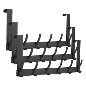 Over The Door Hooks, Door Hanger Hooks for Hanging, Towel Racks for Bathroom with 12 Coat Hook, Coat Rack College Dorm Essentials Bathroom Accessories3 Pack, Black Over The Door Hooks, Door Hanger Hooks for Hanging, Towel Racks for Bathroom with 12 Coat Hook, Coat Rack College Dorm Essentials Bathroom Accessories3 Pack, Black