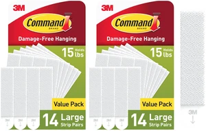 15 lb Large Picture Hanging Strips 28 Pairs (56 Strips), Damage-Free Hanging Picture Hangers, No Tools Wall Hanger for Home Decor, White Adhesive 15 lb Large Picture Hanging Strips 28 Pairs (56 Strips), Damage-Free Hanging Picture Hangers, No Tools Wall Hanger for Home Decor, White Adhesive