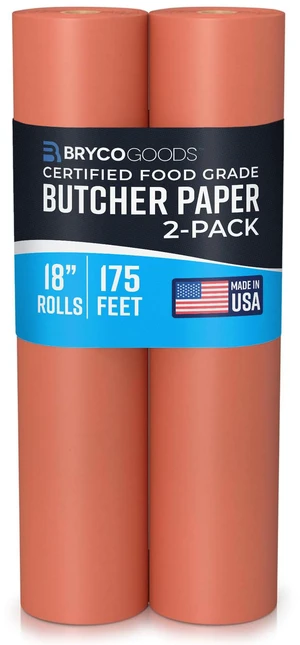 Pink Butcher Paper Roll for Smoker, 18" x 175', Made in USA Food-Grade, Unbleached, Uncoated & Unwaxed Peach Paper for BBQ, Grilling, Smoking Meat & Fish (Pack of 2) Pink Butcher Paper Roll for Smoker, 18" x 175', Made in USA Food-Grade, Unbleached, Uncoated & Unwaxed Peach Paper for BBQ, Grilling, Smoking Meat & Fish (Pack of 2)
