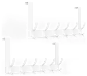 Over The Door Hooks, Door Hanger Hooks for Hanging, Over The Doors Towel Racks for Bathroom with 12 Coat Hook, Coat Rack Bathroom Accessories2 Pack, White Over The Door Hooks, Door Hanger Hooks for Hanging, Over The Doors Towel Racks for Bathroom with 12 Coat Hook, Coat Rack Bathroom Accessories2 Pack, White