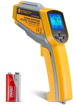Dual Laser Infrared Thermometer Temperature Gun, -58°F ~1022°F Pizza Oven, Griddle, BBQ, Meat, HVAC, Engine, Electricians, Non-Contact Voltage Detection, Adjustable Emissivity Dual Laser Infrared Thermometer Temperature Gun, -58°F ~1022°F Pizza Oven, Griddle, BBQ, Meat, HVAC, Engine, Electricians, Non-Contact Voltage Detection, Adjustable Emissivity