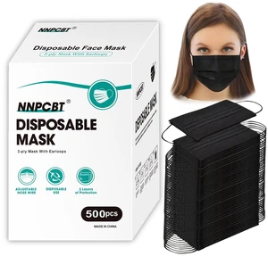 500PCS 3 ply black disposable masks filter mask 500PCS 3 ply black disposable masks filter mask