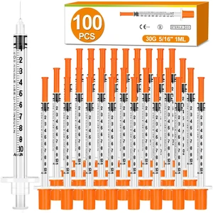 1ml 30G 5/16IN Jeringa, Individually Wrapped, Box of 100 1ml 30G 5/16IN Jeringa, Individually Wrapped, Box of 100
